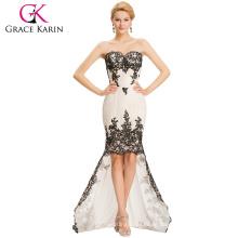 2015 New Design Grace Karin exquisite Sweetheart High Low Ballkleider mit Blumen Appliqued und Sheer Zug CL6044-1